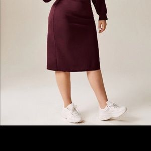 Dark maroon high waisted skirt